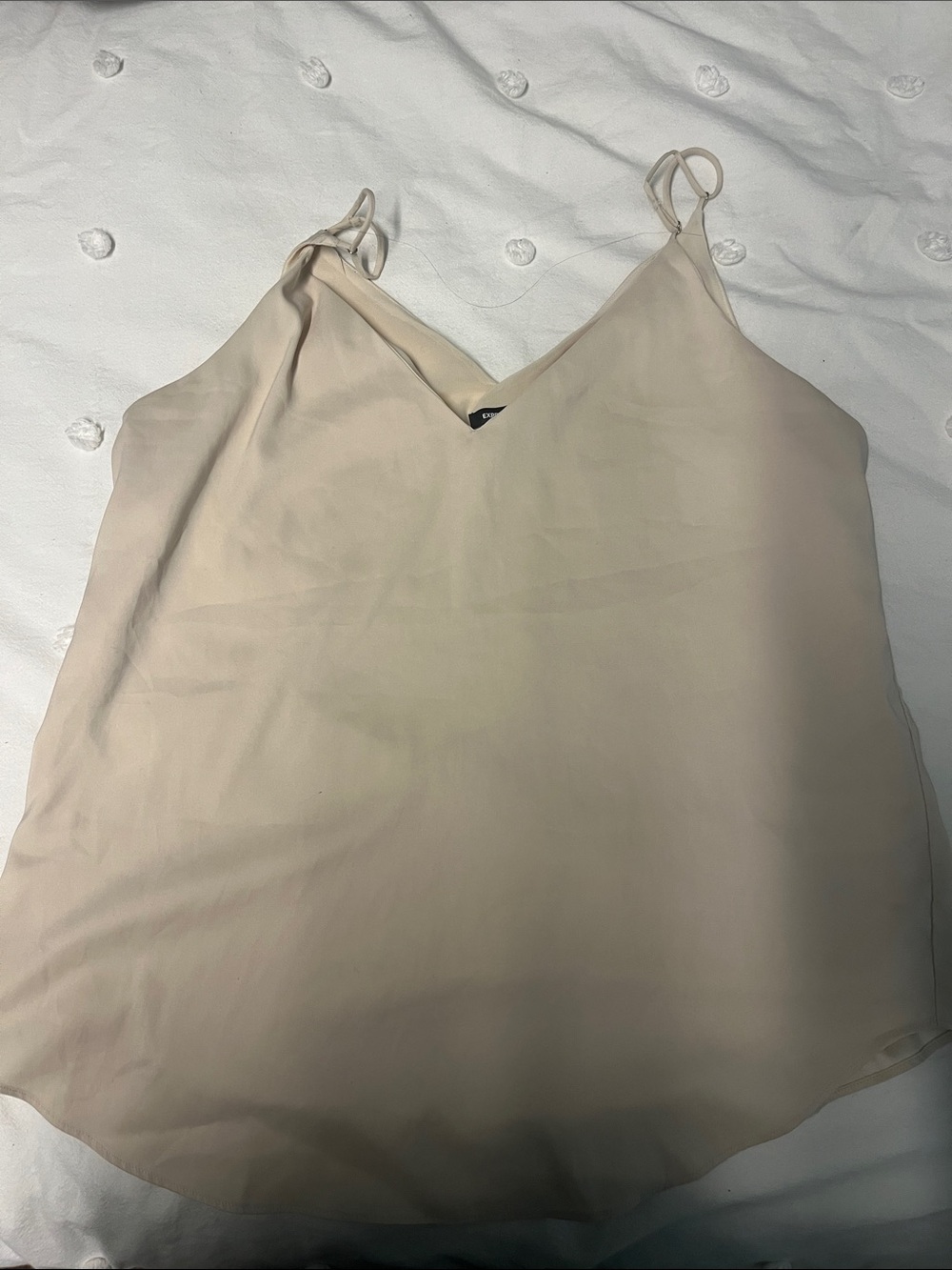 Express Neutral Beige V-Neck Spaghetti Strap Camisole